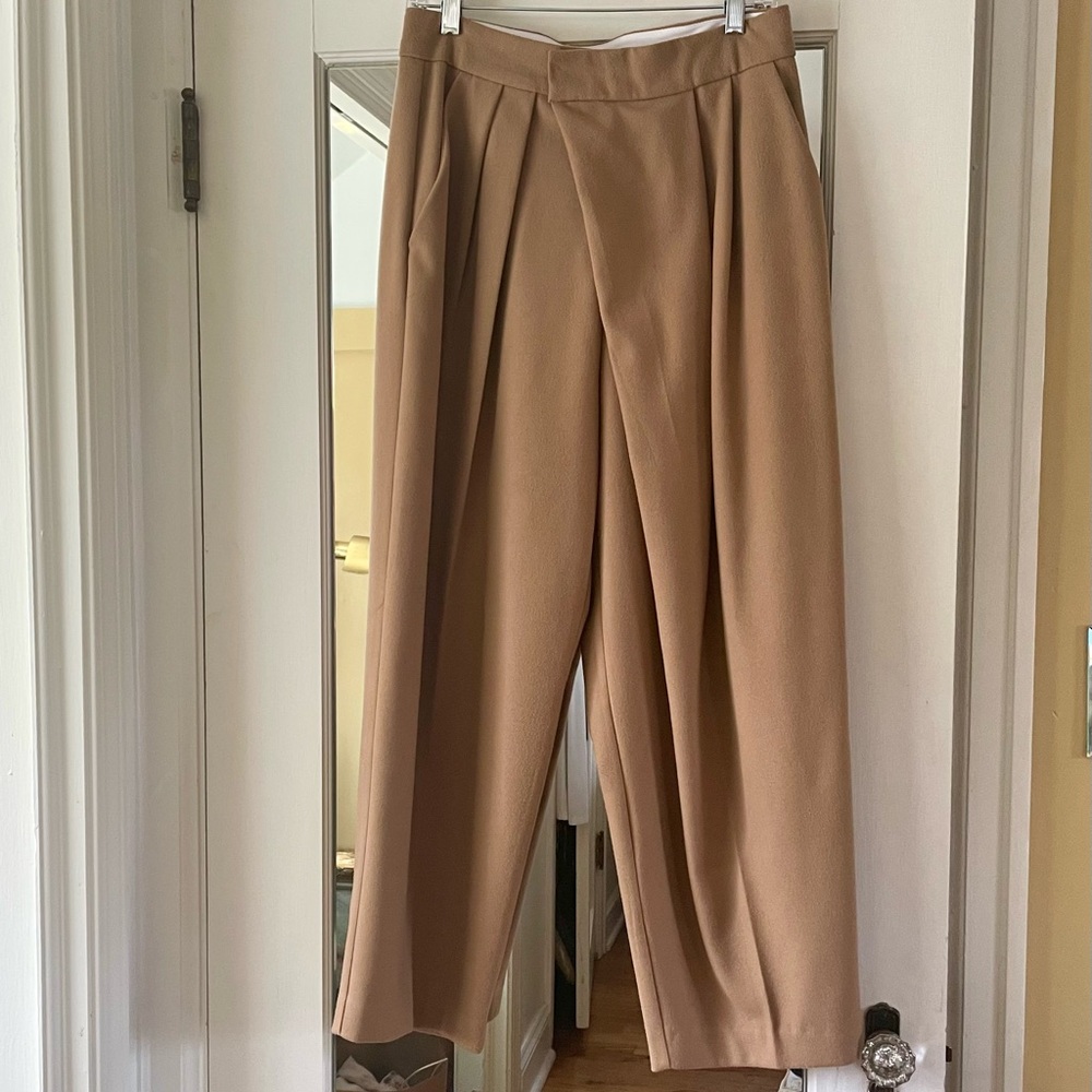 Frankie Shop Crossover Waist Felt Trousers